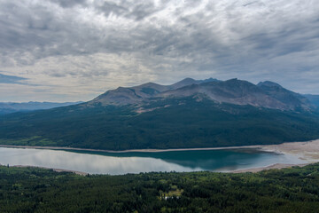 Aerial view of East Glacier National Park