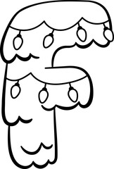 F Christmas Tree Hanging Light Decor Alphabet Outline