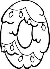 O Christmas Tree Hanging Light Decor Alphabet Outline