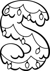 S Christmas Tree Hanging Light Decor Alphabet Outline