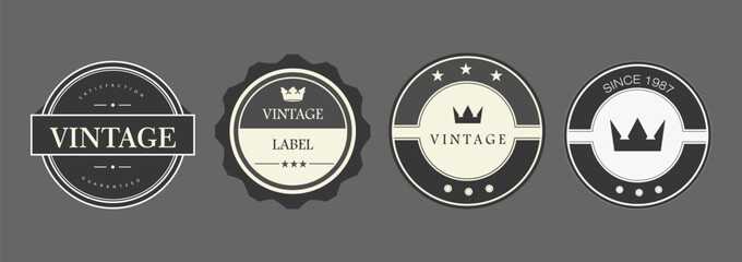 Obraz premium Vintage label and badge collection for retro branding and packaging design
