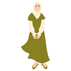 Hijab Girl Fashion Style Character. Vector Illustration in Flat Cartoon Design.