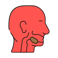 oral cancer line icon vector. oral cancer sign. isolated symbol illustration