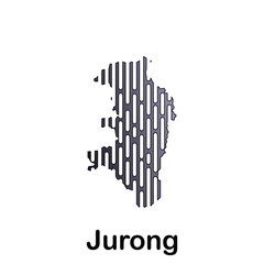 Jurong map tech vector of the City, logo design template, icon, vector, symbol, creative, idea.