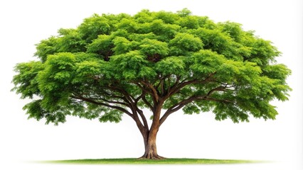 Aerial view of isolated tamarind tree on white background