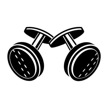 black cufflinks accessory isolated clip art preview