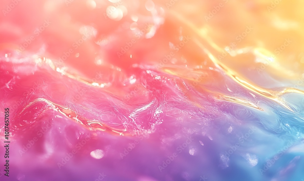 Leinwandbilder a vibrant blend of colors swirls together, creating an abstract impression of flowing liquid, evokin