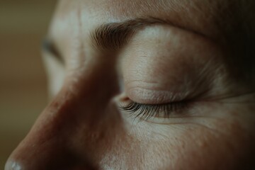 Close-Up of Closed Eye: Relaxation and Wellness