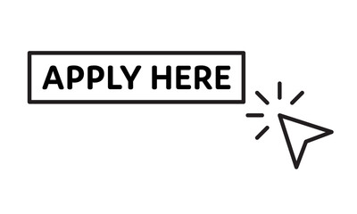 apply here icon, simple vector flat icon isolated on white background