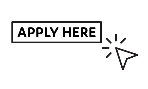 apply here icon, simple vector flat icon isolated on white background