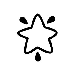 Hand drawn Line Style Star Vector, Hand drawn style Star Illustration for Decoration, Christmas and Holiday Decorative Star Icon