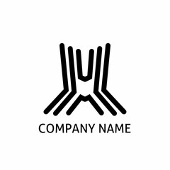 Letter H initial monochrome company concept logo design 