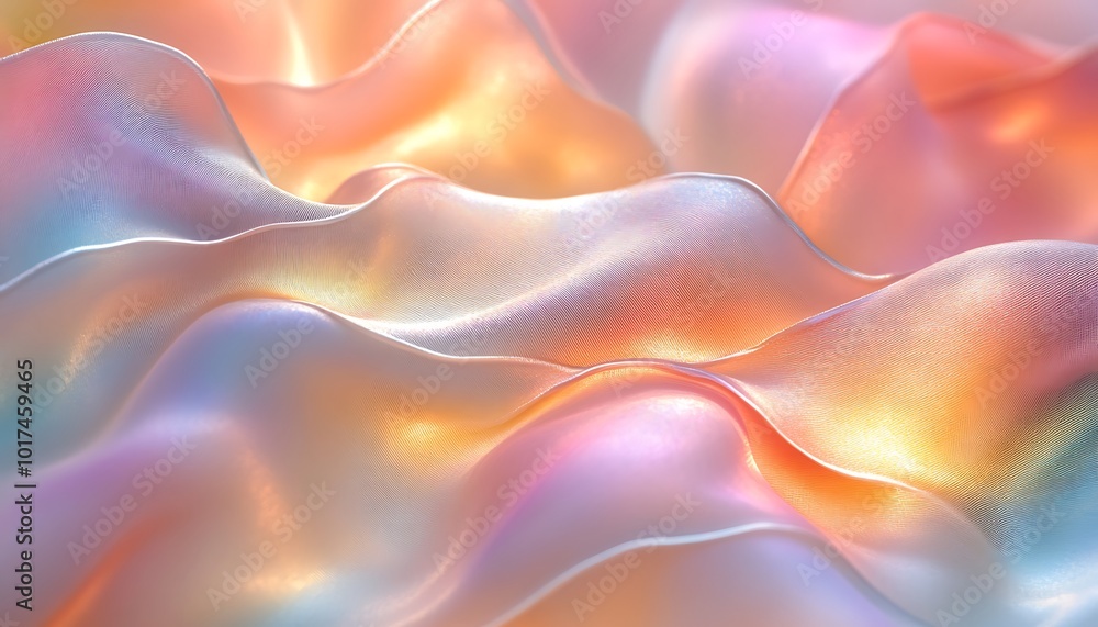 Poster a vibrant, abstract wave-like pattern of colorful light and texture, showcasing a mesmerizing blend 