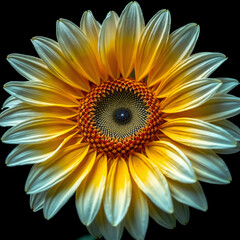 sunflower on black