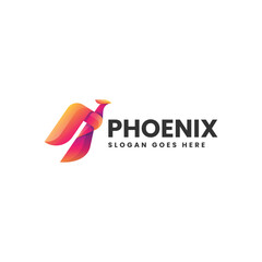 Vector Logo Illustration Phoenix Gradient Colorful Style