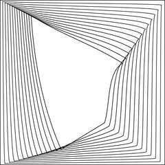 Square shape line warp effect inside. Design elements