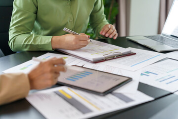 Business People brainstorming Meeting Design Ideas to share idea professional investor start up project business brainstorming planning in office