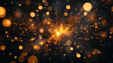 Festive lights on darkness.