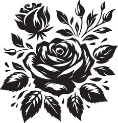 Elegant Rose Silhouette Vector Art: Timeless Floral Designs for Creative Projects and Decor