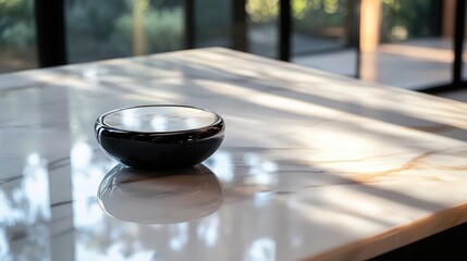 Elegant Decorative Bowl on Marble Table Surface