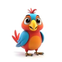 Naklejka premium 3d cartoon cartoon parrot animal