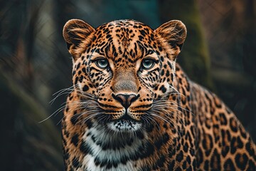 Naklejka premium portrait of a leopard