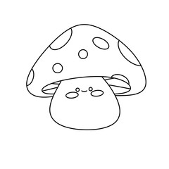 A cartoon mushroom with a smiley face