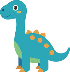  illustration cute dinosaur flat cartoon style