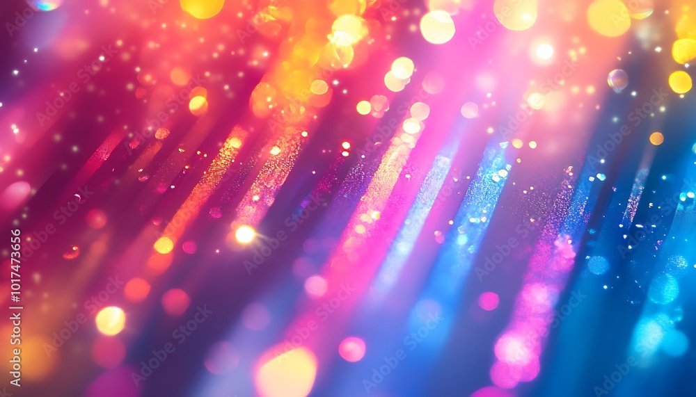 Aufkleber a vibrant, colorful abstract background filled with glowing dots and light trails, creating a dynami