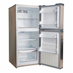 Top view of fridge freezer isolated on white 