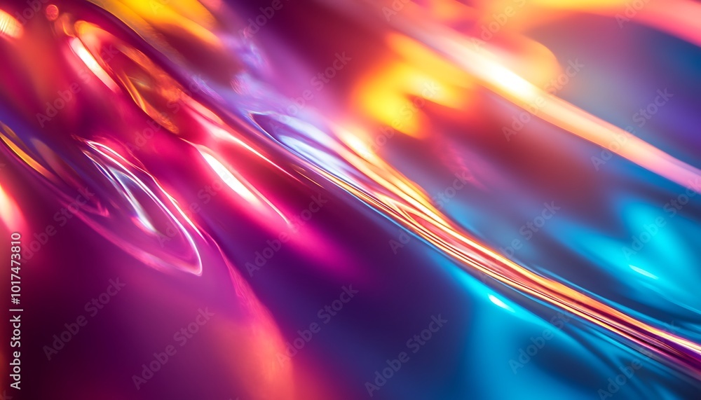Poster an abstract close-up of vibrant, swirling colors, showcasing a blend of purples, blues, and oranges 