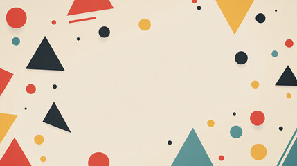 abstract geometric shapes pattern background design - yellow red black blue beige minimalist style graphic art illustration