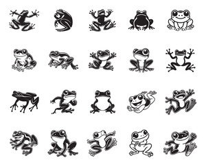 Obraz premium Collection of Frog Vector illustration - Amphibian Animal ClipArt Design