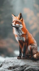 Naklejka premium fox isolated on metal background