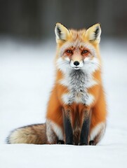 Obraz premium fox isolated on paper background