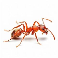 Striking Fire Ant Shot on transparent background 