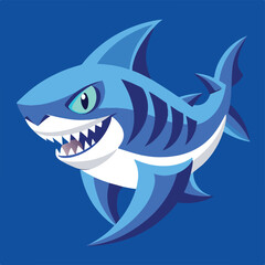 Naklejka premium shark cartoon isolated on white