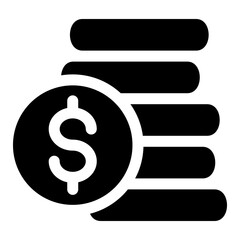 Coin Stack Icon Element For Design