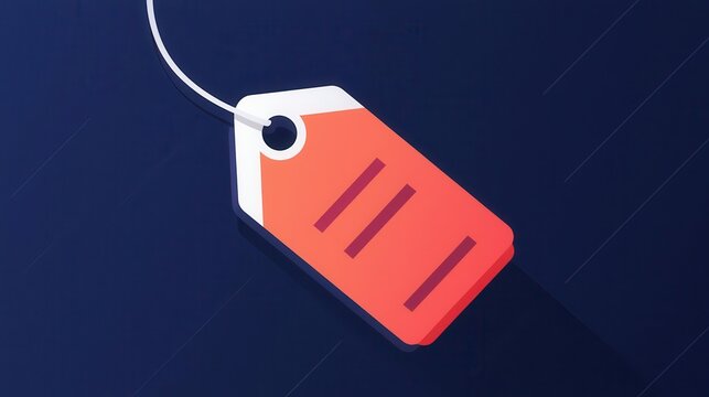 Slashed prices, bold price tag with cut marks, flat design illustration