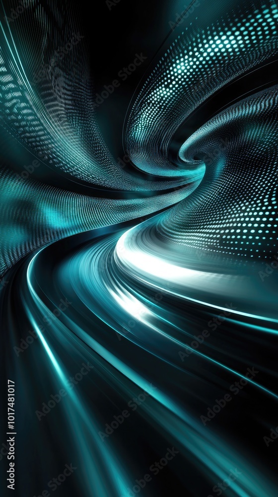 Aufkleber a mesmerizing abstract swirl of blue and green hues, creating a dynamic visual flow and a sense of d