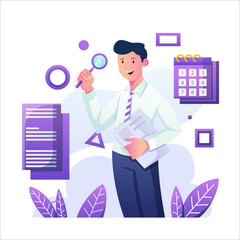 Looking for Job Vacancy Illustration using modern style vector view