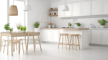 Stylish apartment interior with modern kitchen. Idea for home design