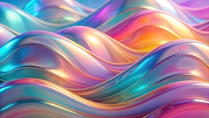 Fototapeta premium Abstract wavy soft gradient pastel background with glassmorphism style
