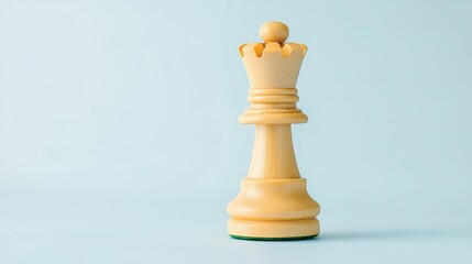 Wooden chess piece tipping over in blank space