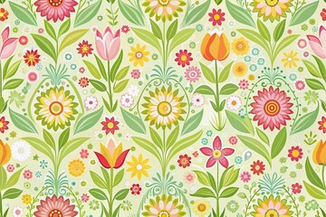Abstract spring wallpaper with intricate leaf designs
