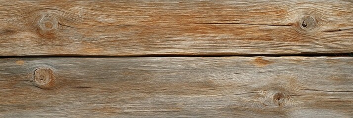 Naklejka premium Rustic Wood Texture: A close-up shot of a weathered, knotty wood surface with a pronounced crack running through the center, revealing the natural beauty of the wood grain and its history.