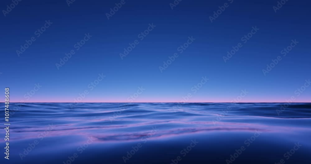 Wall mural wave sea beach and blue sky abstract background. nature and summer concept. 3d render.