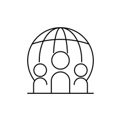 international group icon with globe, Meeting icons