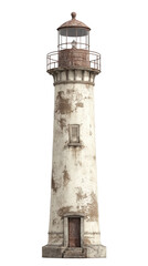Weathered Lighthouse Illustration in Photorealistic Style
