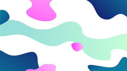 A wave vector abstract background of blue, green and pink colors.